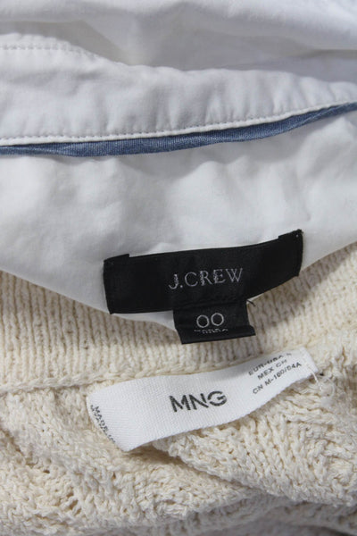 J Crew MNG Womens Cotton Collared Pullover Blouse Tops White Size S 00 Lot 2
