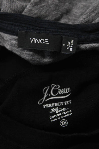 J Crew Vince Womens Cotton Colorblock Long Sleeve Tops Gray Size XS S Lot 2