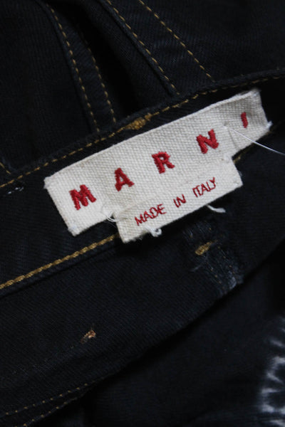 Marni Women's Midrise Five Pockets Bootcut Tie Dye Denim Pant Back Size 28