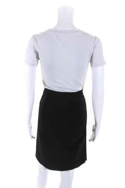 John Galliano Womens Mini Pencil Skirt Black Wool Blend Size 10