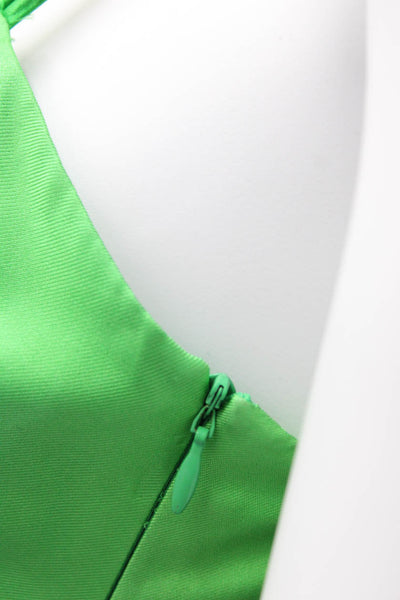 Strenesse Gabriele Strehle Womens Silk Halter Neck Maxi Dress Green Size 4