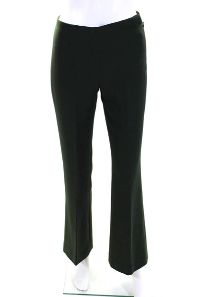 Theory Womens Crepe High Rise Zip Up Slim Cut Dress Pants Trousers Green Size 00