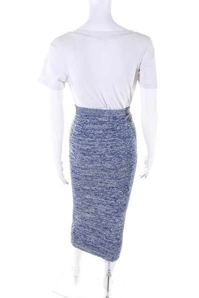 St. Cloud Label Womens Drawstring Knit Maxi Skirt Blue Gray Size Small