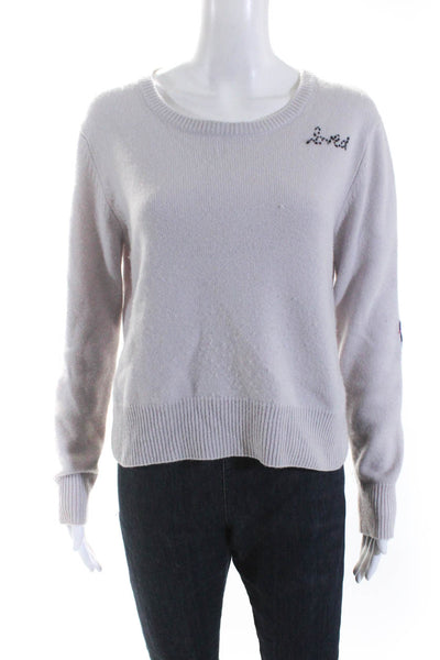 Kerri Rosenthal Women's Round Neck Long Sleeves Cashmere Sweater Gray Size S