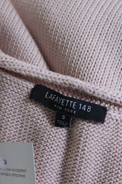 Lafayette 148 New York Womens Sleeveless Cable Ribbed Knit Top Pink Size Small