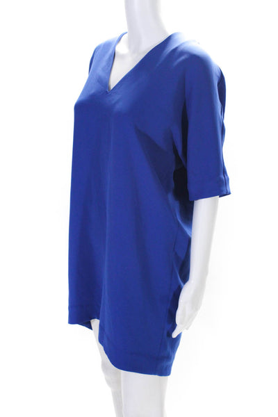 & Other Stories Womens Blue V-Neck Short Sleeve Knee Length Shirt Dress Size 4