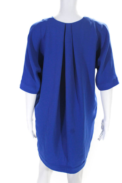 & Other Stories Womens Blue V-Neck Short Sleeve Knee Length Shirt Dress Size 4