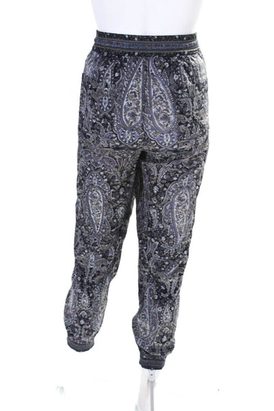 Calypso Saint Barth Womens Blue Silk Paisley High Rise Cuff Ankle Pants Size S