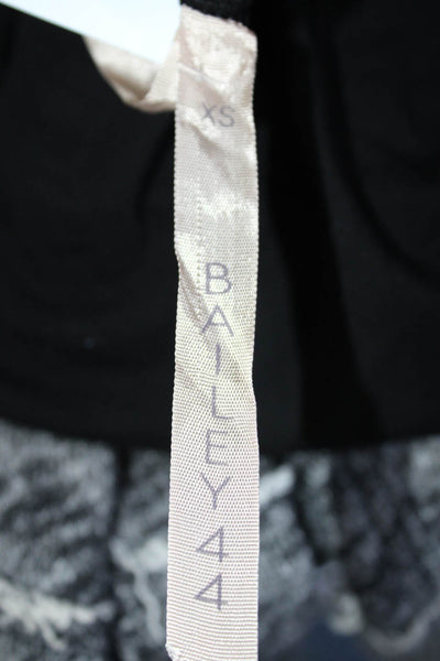 Bailey 44 Womens Black Crew Neck Cold Shoulder Long Sleeve Mini Dress Size XS