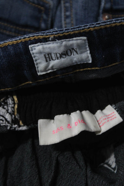 Hudson Sass & Bide Womens Pants Blue Medium Wash Denim Shorts Size 25 lot 2