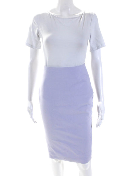 Elizabeth and James Womens Light Lilac Zip Back Lined Midi Pencil Skirt Size 2