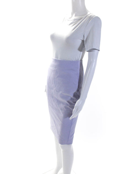 Elizabeth and James Womens Light Lilac Zip Back Lined Midi Pencil Skirt Size 2