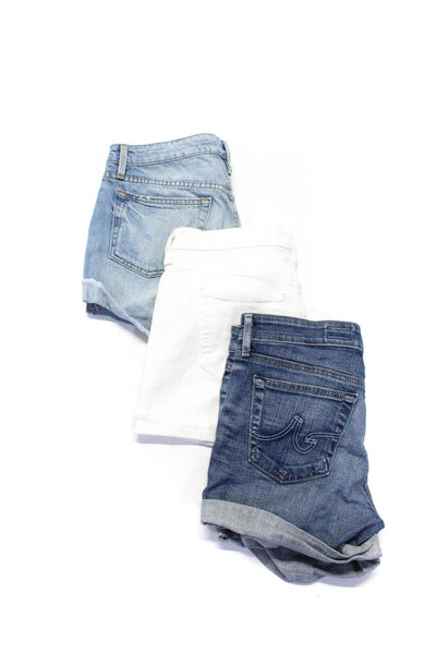 Frame Denim J Crew AG Womens Fringe Cuffed Denim Shorts Blue White 25 26 Lot 3