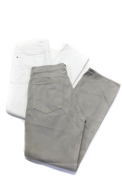 J Crew For All Mankind Mens Straight Leg Jeans Gray White Size 31 32 Lot 2