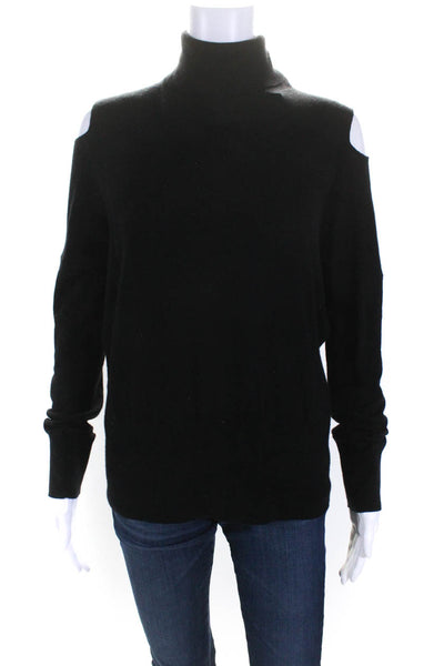 Vince Womens Knit Long Sleeve Pullover Turtleneck Sweater Top Black Size S