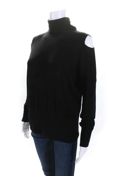 Vince Womens Knit Long Sleeve Pullover Turtleneck Sweater Top Black Size S