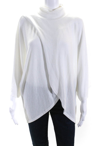 Washed & Worn Womens Dolman Sleeve Surplice Turtleneck Sweater White Size XS/S