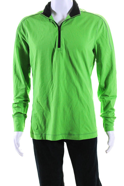 Lululemon Mens Half Zip Turtleneck Pullover Jacket Neon Green Size Large