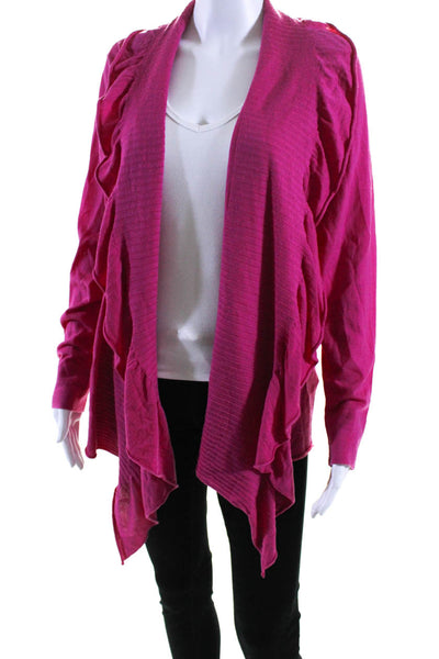 Lafayette 148 New York Womens Pink Wool Cowl Neck Cardigan Sweater Top Size XL