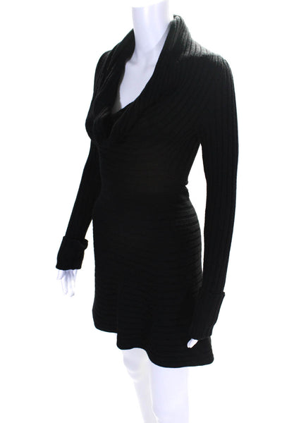 Laundry by Design Womens Ribbed Cowl Neck Mini Sheath Sweater Dress Back Size XS