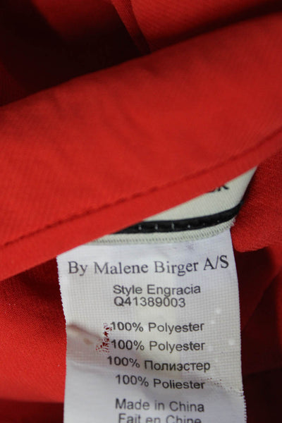 By Malene Birger Womens Long Sleeve V Neck Ruffle Top Blouse Red Size FR 34