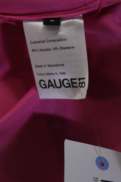 GAUGE81 Womens Long Sleeve High Neck Satin Shift Dress Pink Size Small