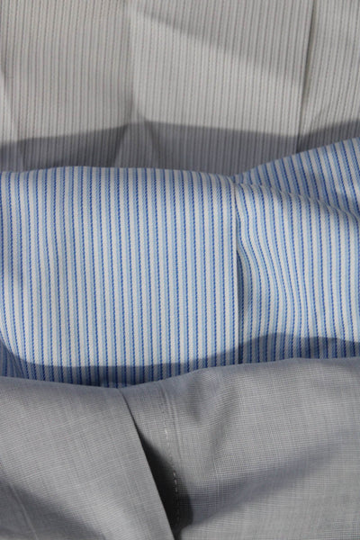 Calvin Klein Mens Button Front Striped Dress Shirts Gray Blue Size 15.5 Lot 3