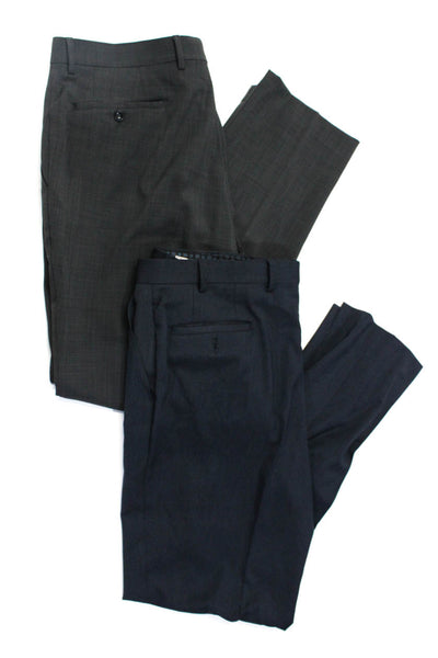 Michael Kors Mens Pleated Straight Leg Dress Pants Gray Blue 34x32 36x32 Lot 2