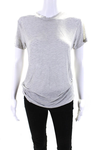 Something Navy Womens Short Sleeve Crew Neck Lightweight Tee Shirt Gray Size 2XS