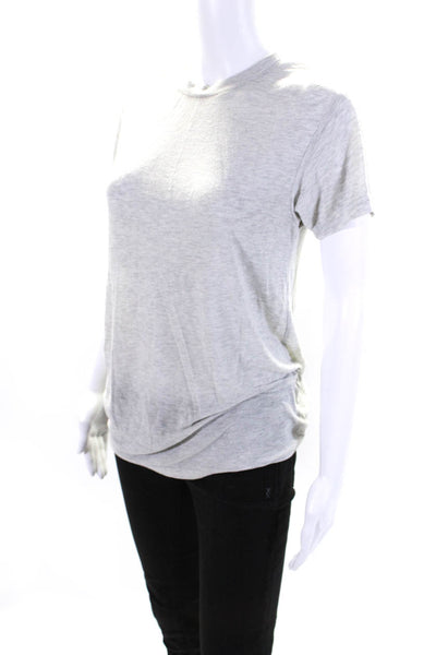 Something Navy Womens Short Sleeve Crew Neck Lightweight Tee Shirt Gray Size 2XS