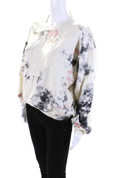 Kountry Redux Womens Oversized Tie Dyed Rib Cage Sweatshirt White Multi Size 2