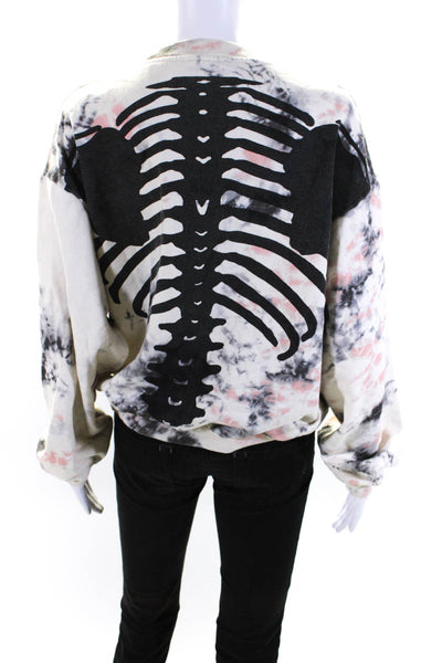 Kountry Redux Womens Oversized Tie Dyed Rib Cage Sweatshirt White Multi Size 2