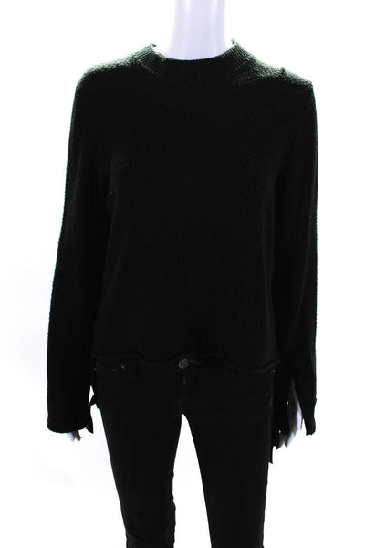 Who What Wear Womens Pullover Long Tie Sleeve Crew Neck Sweater Black Size XS