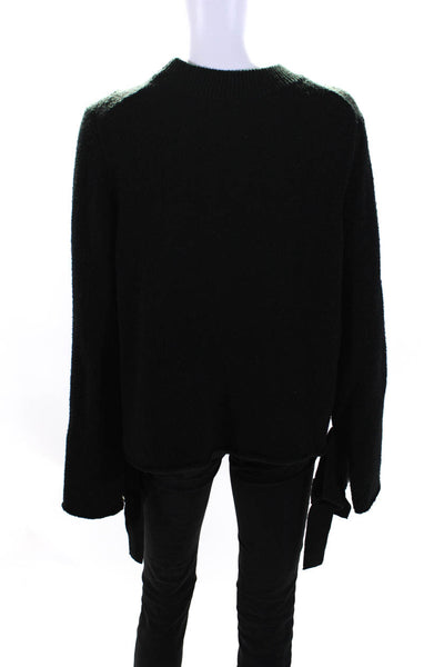 Who What Wear Womens Pullover Long Tie Sleeve Crew Neck Sweater Black Size XS