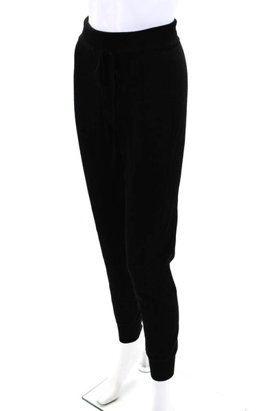 Live the Process Womens Knit Pullover Drawstring Hoodie Pants Set Black Small
