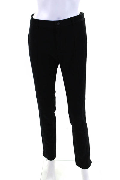 Ralph Lauren Black Label Womens High Rise Zipper Trim Pants Black Cotton Size 6
