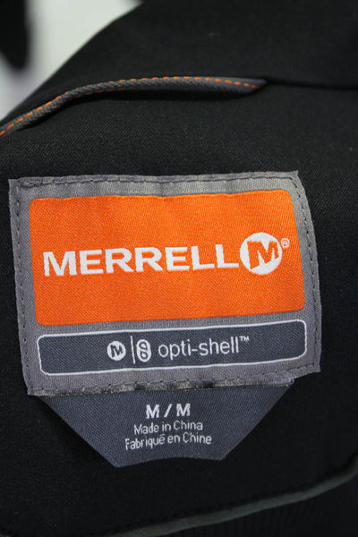 Merrell Womens Front Zip Hooded Opti Shell Jacket Black Size Medium