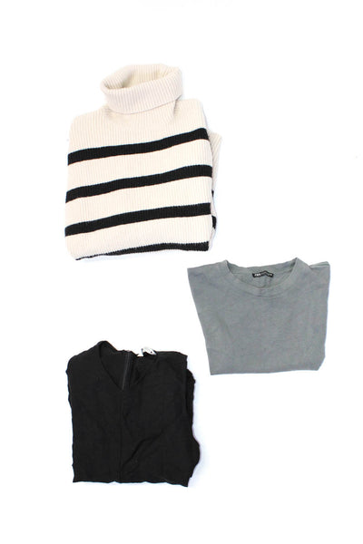 Zara Womens Tee Shirt Dress Striped Sweater Black Gray XS Small Medium Lot 3