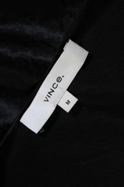 Vince Womens Adjustable Strap Round Neck Cami Tank Top Blouse Black Size M