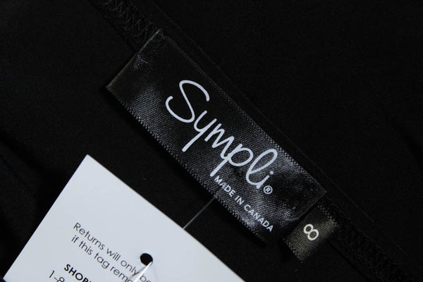 Sympli Womens Long Sleeve Crew Neck Jersey Tunic Blouse Black Size 8