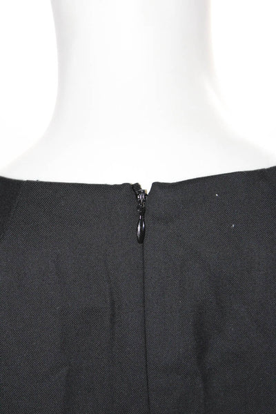 J Crew Womens Sleeveless Knee Length V Neck Sheath Dress Black Wool Size 0