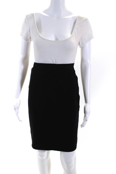 Susana Monaco Womens Unlined Jersey Stretch Short Pencil Skirt Black Size Small