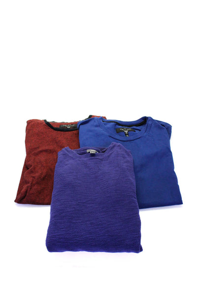 Vince Rag & Bone Mens Long Sleeve Tees T-Shirts Purple Size M Lot 3