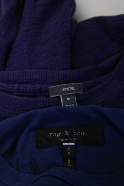 Vince Rag & Bone Mens Long Sleeve Tees T-Shirts Purple Size M Lot 3