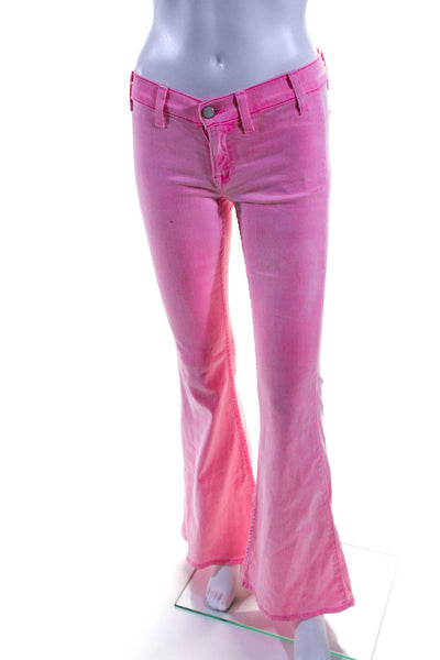 Textile Elizabeth and James Women's Two Pockets Midrise Bootcut Pant Pink Size 2