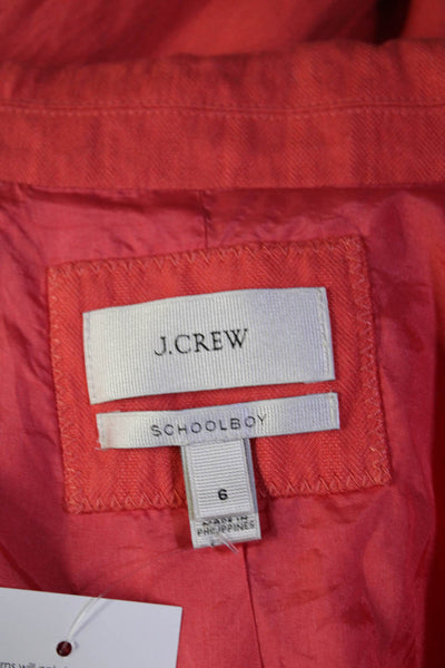 J Crew Womens Single Breasted Two Button Schoolboy Blazer Jacket Pink Size 6