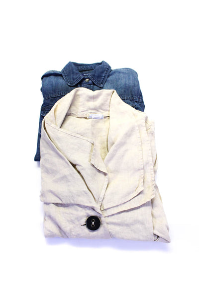 Martin + Osa Habitat Womens Cotton Button Down Denim Shirt Blue Size 0 S Lot 2