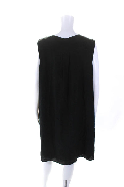Comptoir Des Cotonniers Womens Silk Sleeveless Shirt Dress Black Size 3