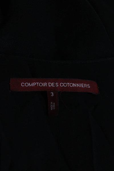 Comptoir Des Cotonniers Womens Silk Sleeveless Shirt Dress Black Size 3