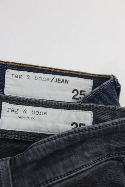 Rag & Bone Womens Blue Medium Wash Cotton Skinny Leg Jeans Size 25 lot 2